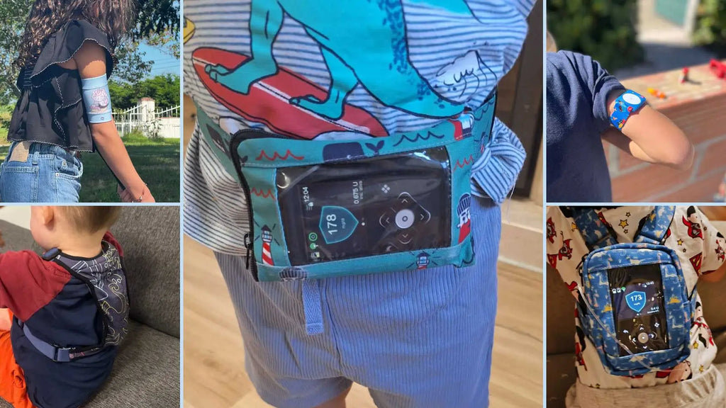 child wearing diabetes accessories backpack with insulin pump gear showing comfort and organization for kids