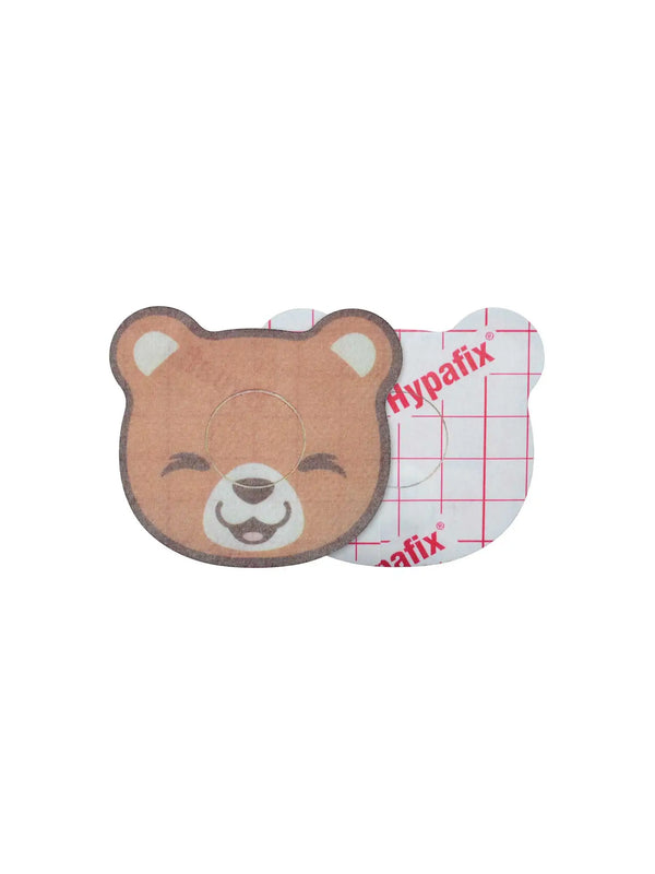 Bear-shaped kids adhesive patch for FreeStyle Libre 3 sensor back and front