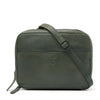 Green Leather Diabetic Supplies Shoulder Bag - ALICE front view