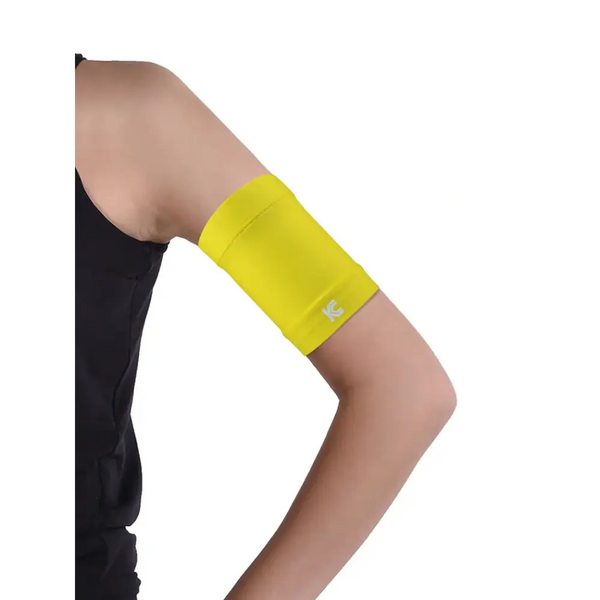 glucose sensor protective armband yellow color adjustable band for securing CGM sensors during daily activity