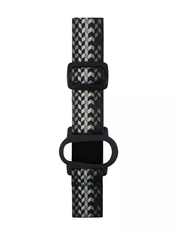 Stylish Dexcom G6 armband with monochrome pattern, adjustable for secure fit.