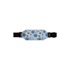 Floral-patterned fanny pack in blue and white for insulin pump, Dia-Body Pouch Basic