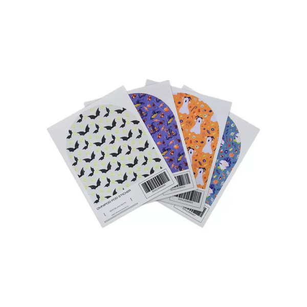 Halloween edition Omnipod POD stickers with spooky designs for insulin pumps.