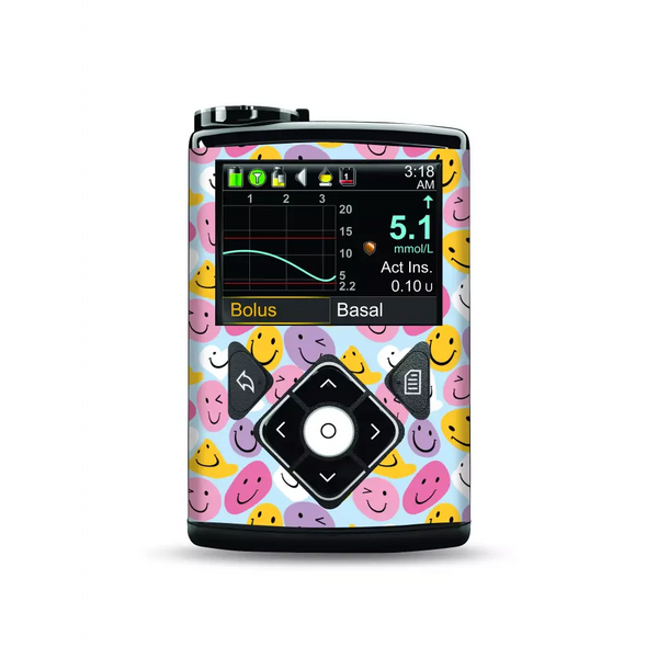 Stickers for Medtronic MiniMed in colorful Y2K design.