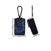 Compact insulin pump pouch with carabiner for Tandem t:slim X2, shown in black and floral design.