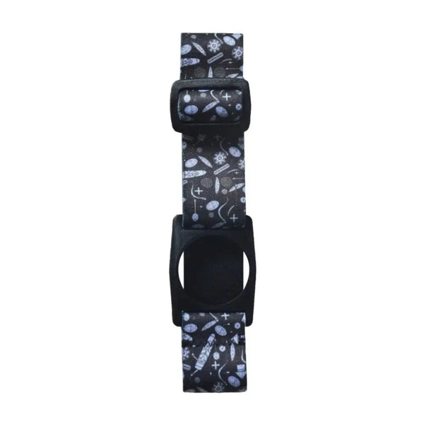 The Freestyle Libre 2 Armband with a medical-themed pattern, showcasing the adjustable strap and sensor holder.