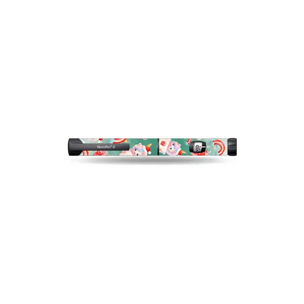 Christmas-themed sticker for NovoPen Insulin Pen, designed for NovoPen Echo, 4, and 5.