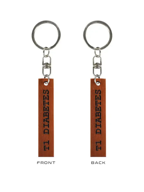 T1 Diabetes Wooden Keychain I>∧∨ - Kaio-Key Hanger