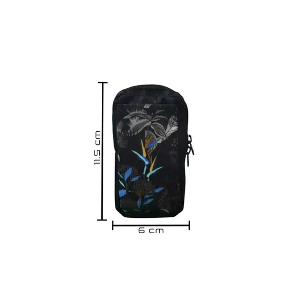 Vertical insulin pump case with plant pattern design, dimensions 6 x 11.5 cm.