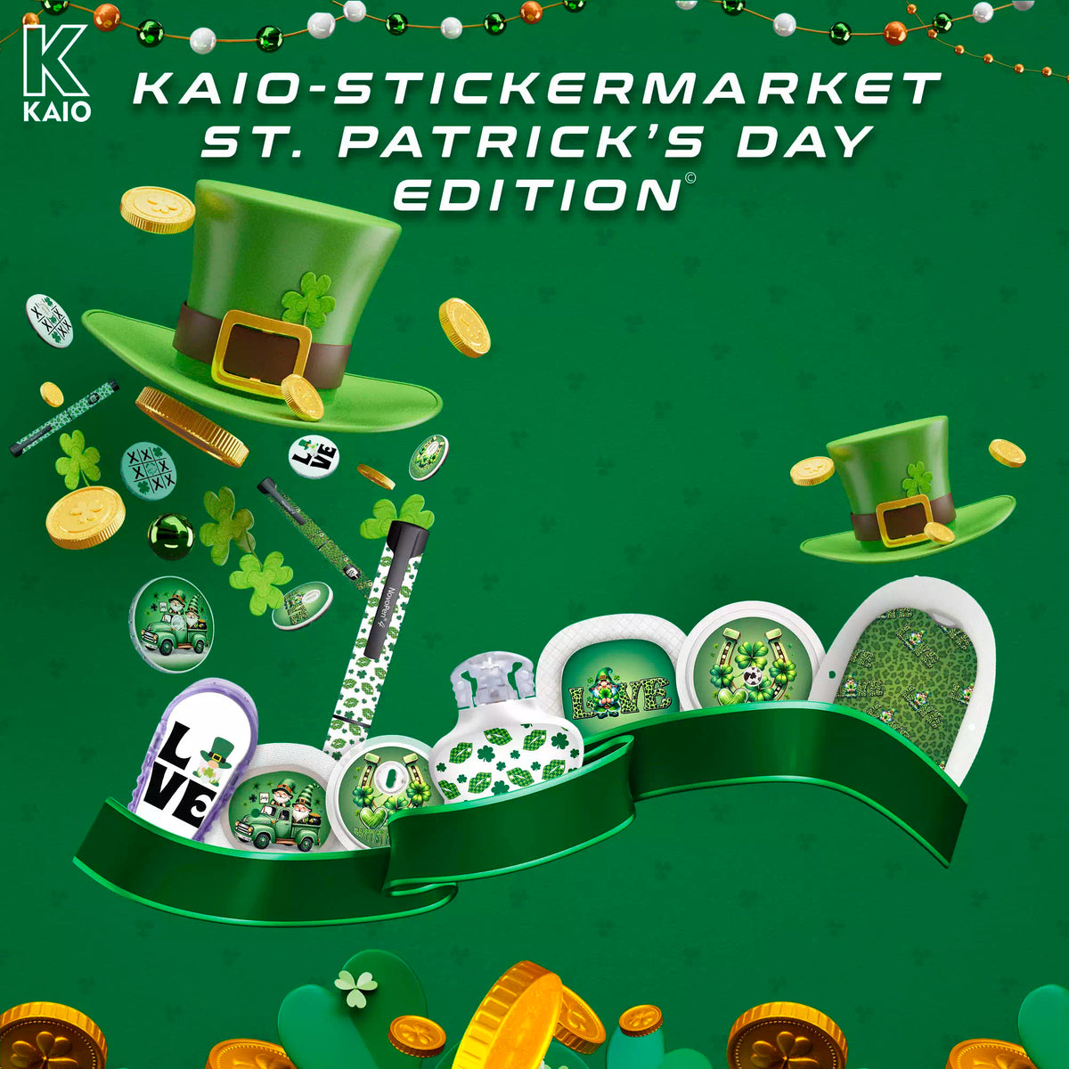 Diabetes Device Stickers St-Patrick Edition Image