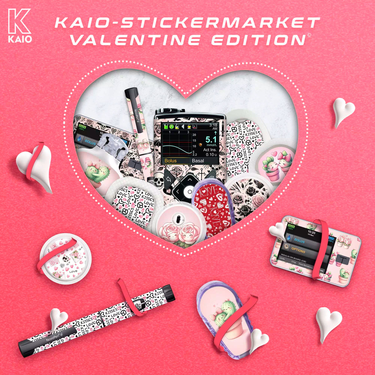 Stickers for Diabetes Devices such as CGM Sensor, Insulin Pump and Insulin Pen by Kaio-Dia Image