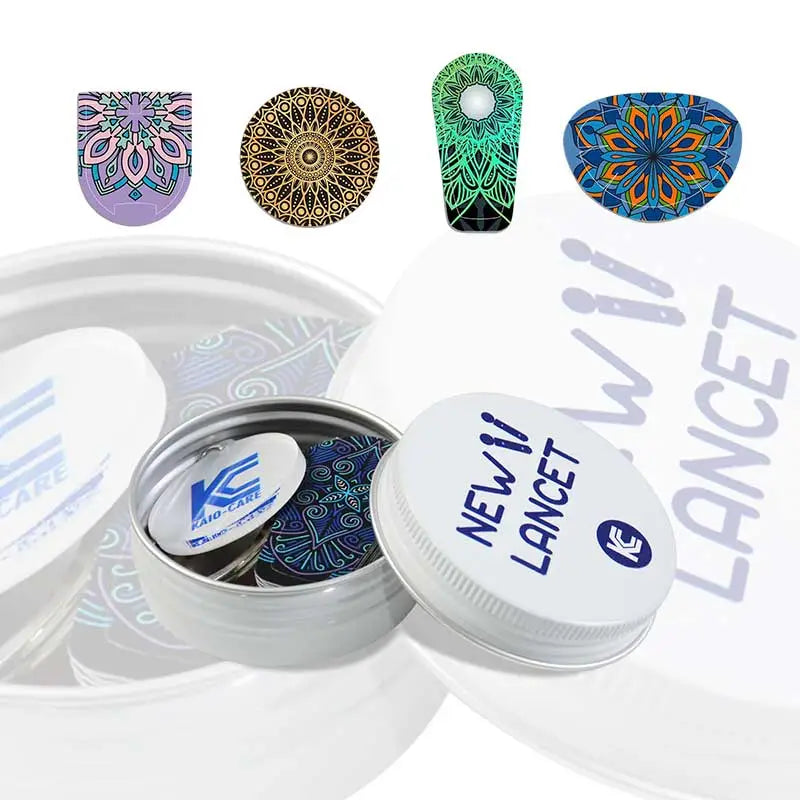 Glucose Sensor Stickers Serie in Reusable Tin Can - Mandala Serie Image