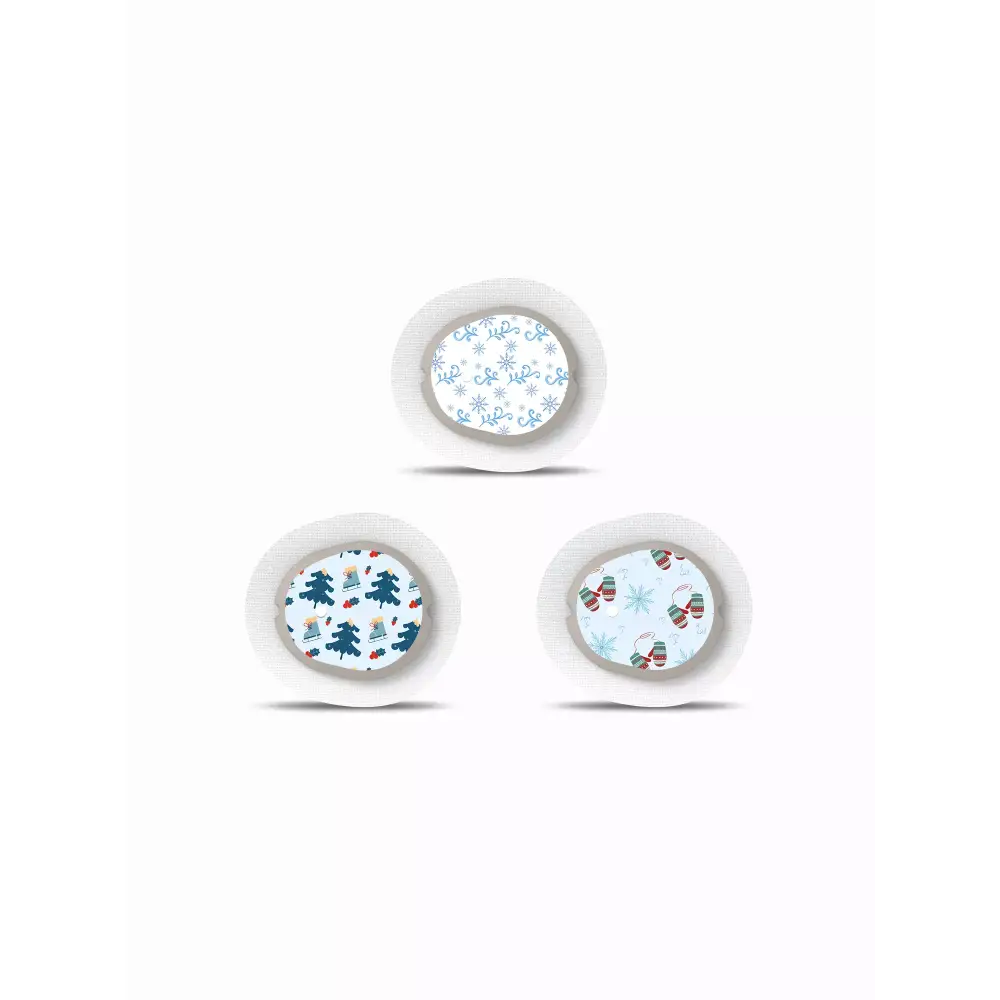 Dexcom G7 Sensor Stickers - Winter Edition with holiday-themed designs.