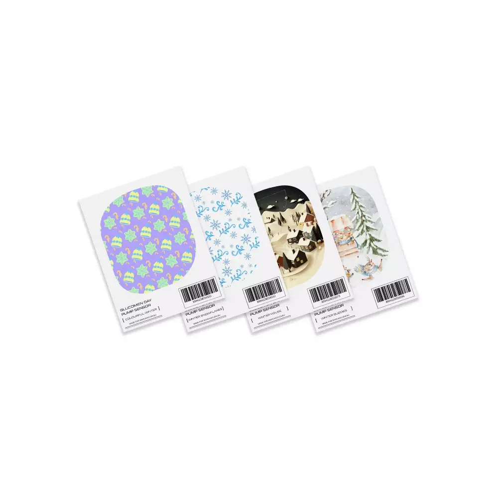 Winter-Themed Glucomen Day Insulin Pump Stickers | Festive &