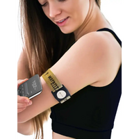 Dexcom G7 Armband with Rotating Clip Viking Edition worn on arm with Viking runes design.