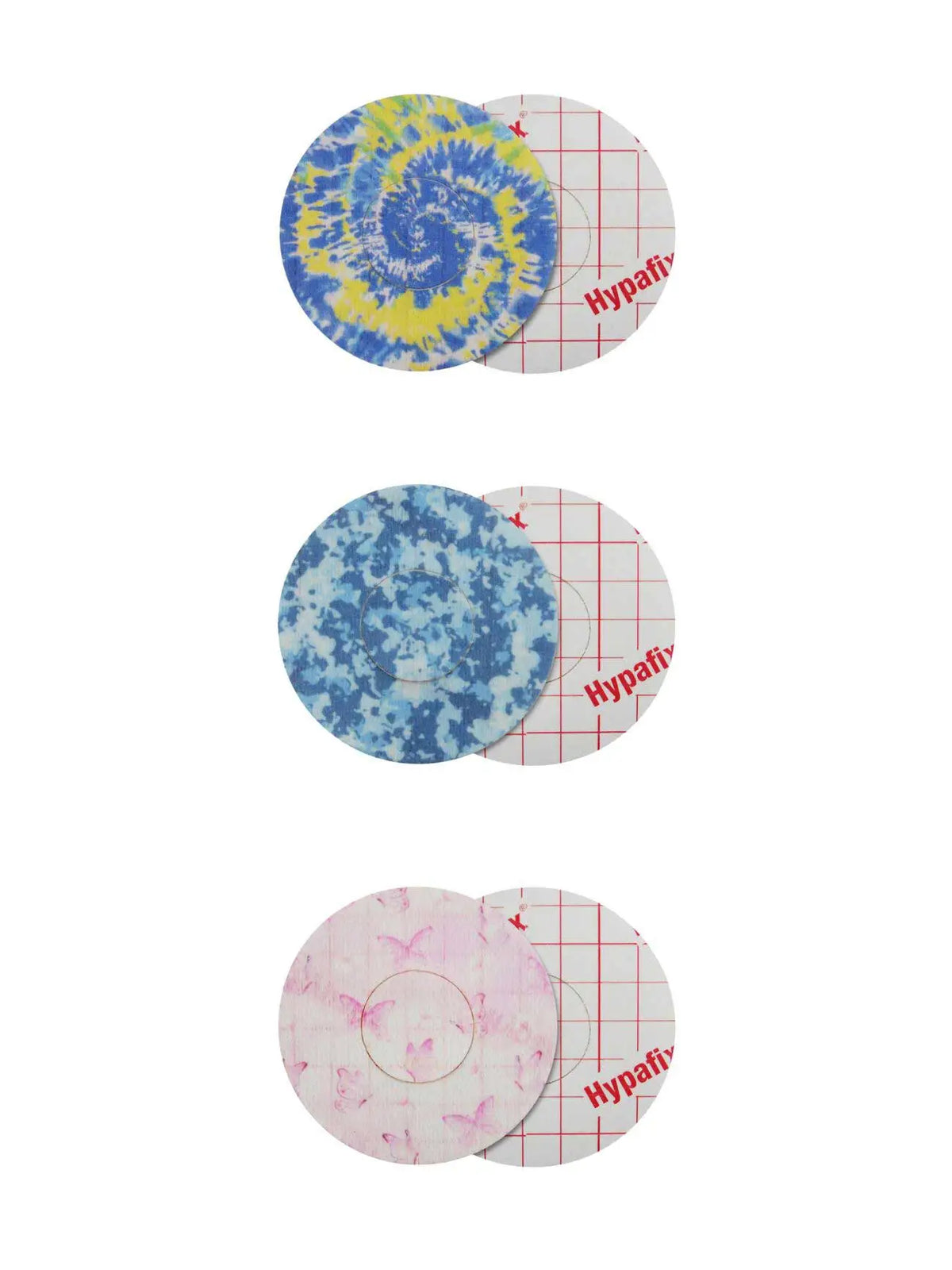 FreeStyle Libre 2 adhesive patches, Color Splash, front and backing