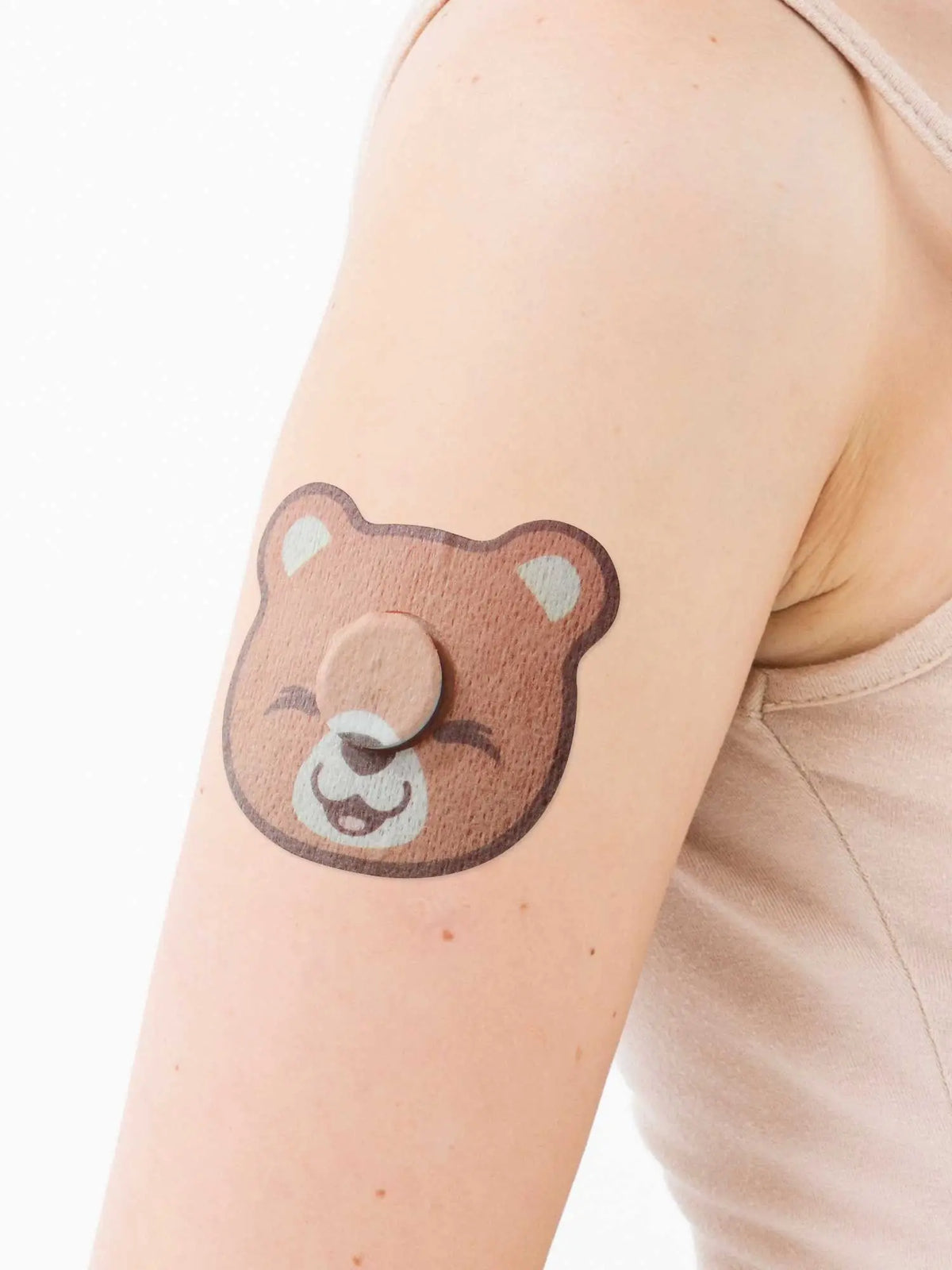 FreeStyle Libre 3 adhesive patch for kids, bear shape, on the arm