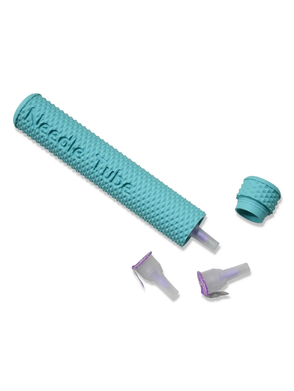 insulin pen needle storage tube artical teal color case for secure and portable insulin needle storage