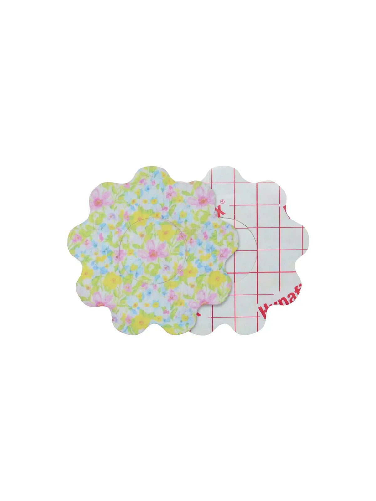 FreeStyle Libre 2 adhesive patch for kids, flower shape, front and backing