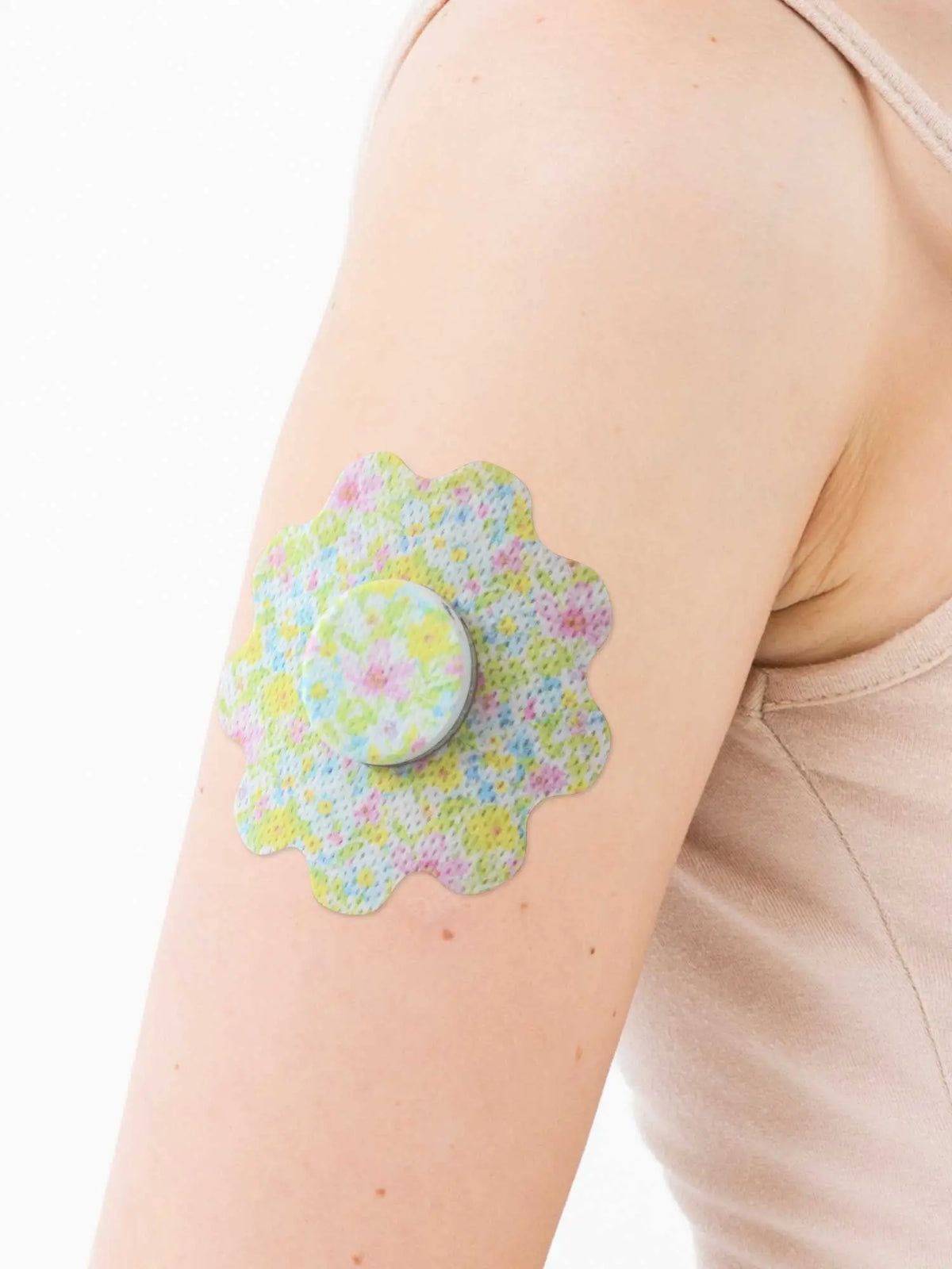 Freestyle Libre 2 flower patch worn on arm kids CGM adhesive patch for secure daily wear