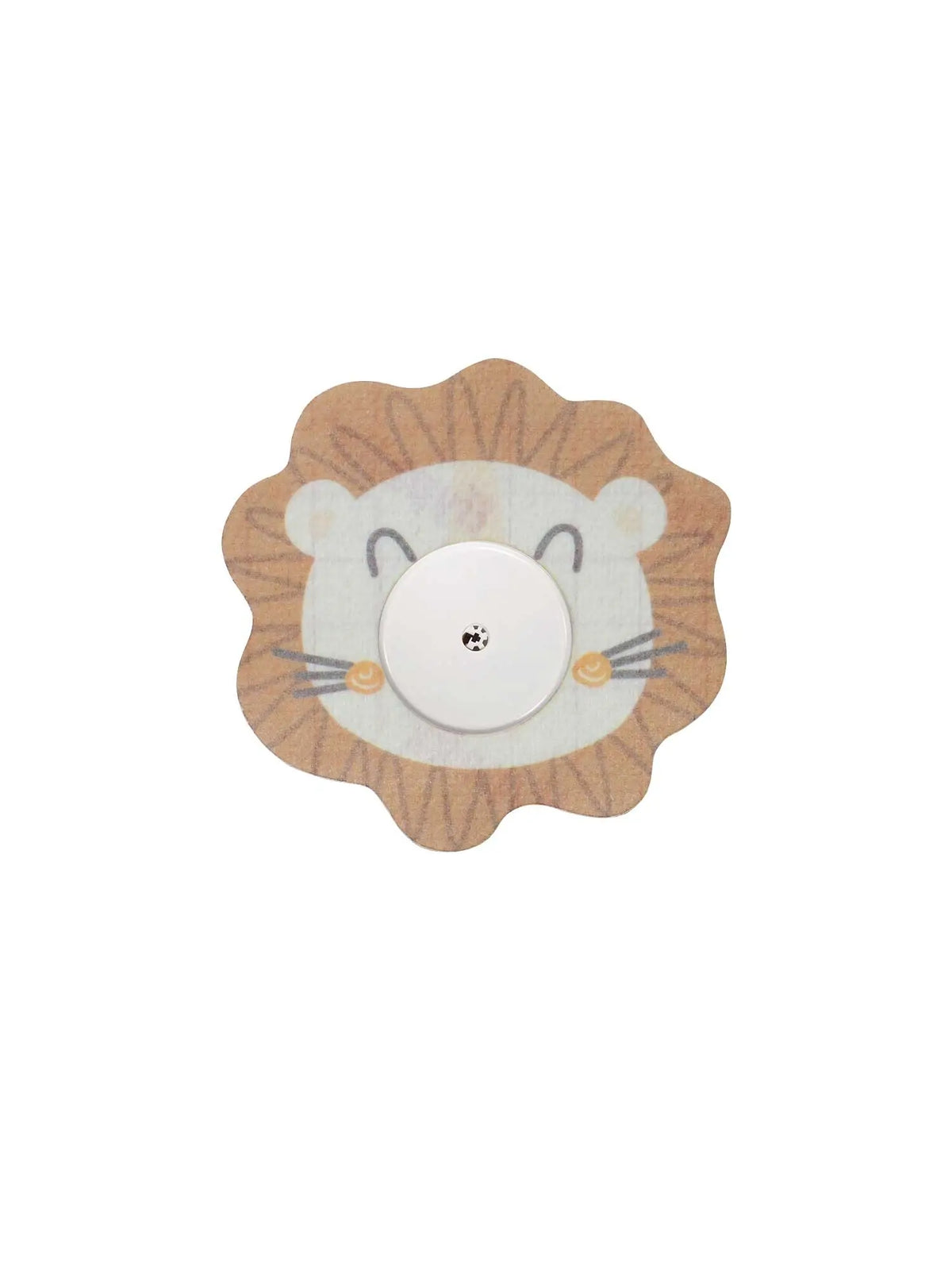 Freestyle Libre 2 lion shape patch front view kids CGM adhesive patch playful and protective