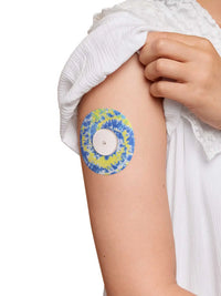 FreeStyle Libre 2 adhesive patch, Color Splash, tie-dye design on the arm