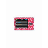 Tandem t:slim insulin pump with Valentine's Day themed pink heart patterned waterproof sticker