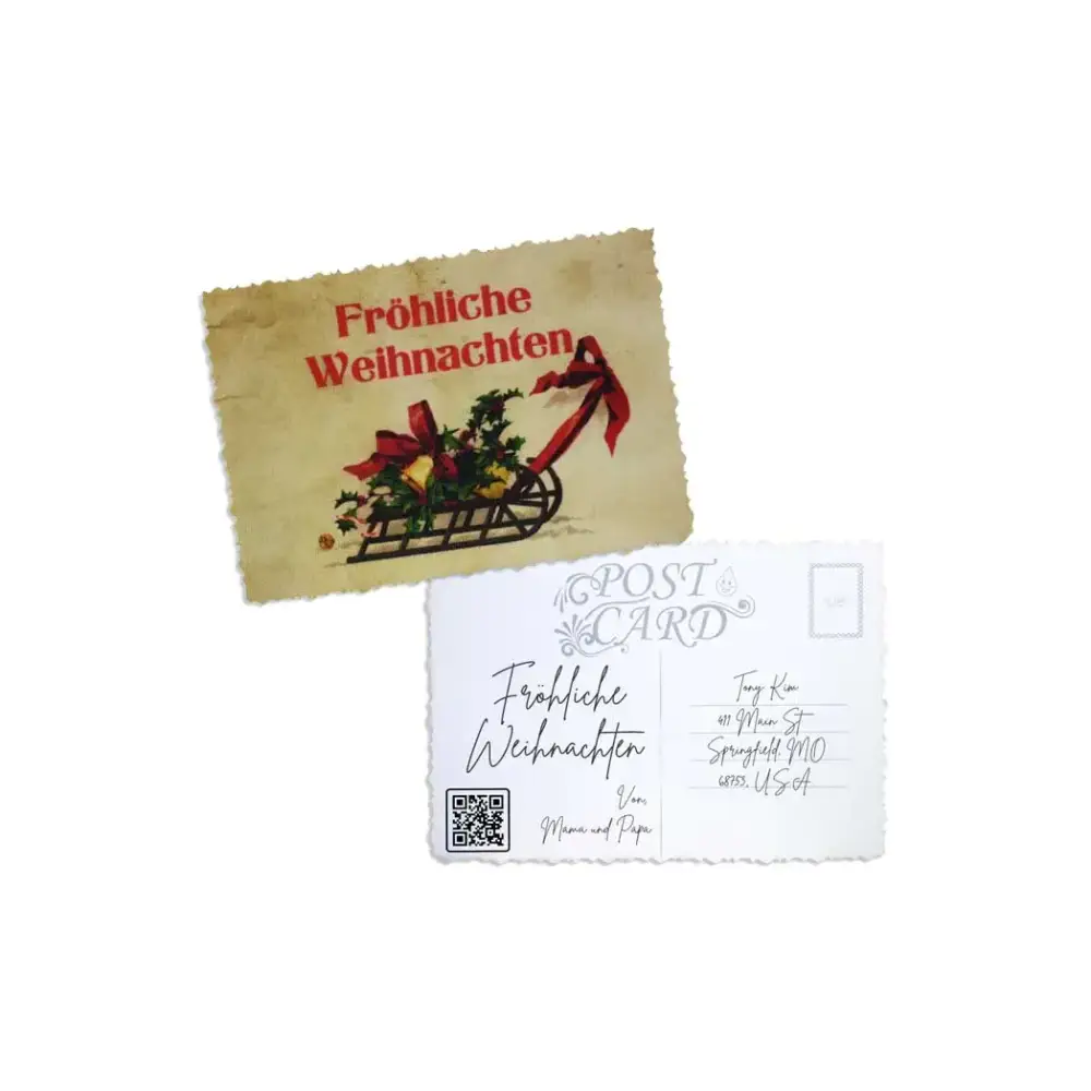 Elegant Christmas Postcard - Kaio-Cards
