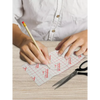 Crafting custom CGM sensor patches with Kaio-Patch Template, featuring acrylic template for precise cuts.