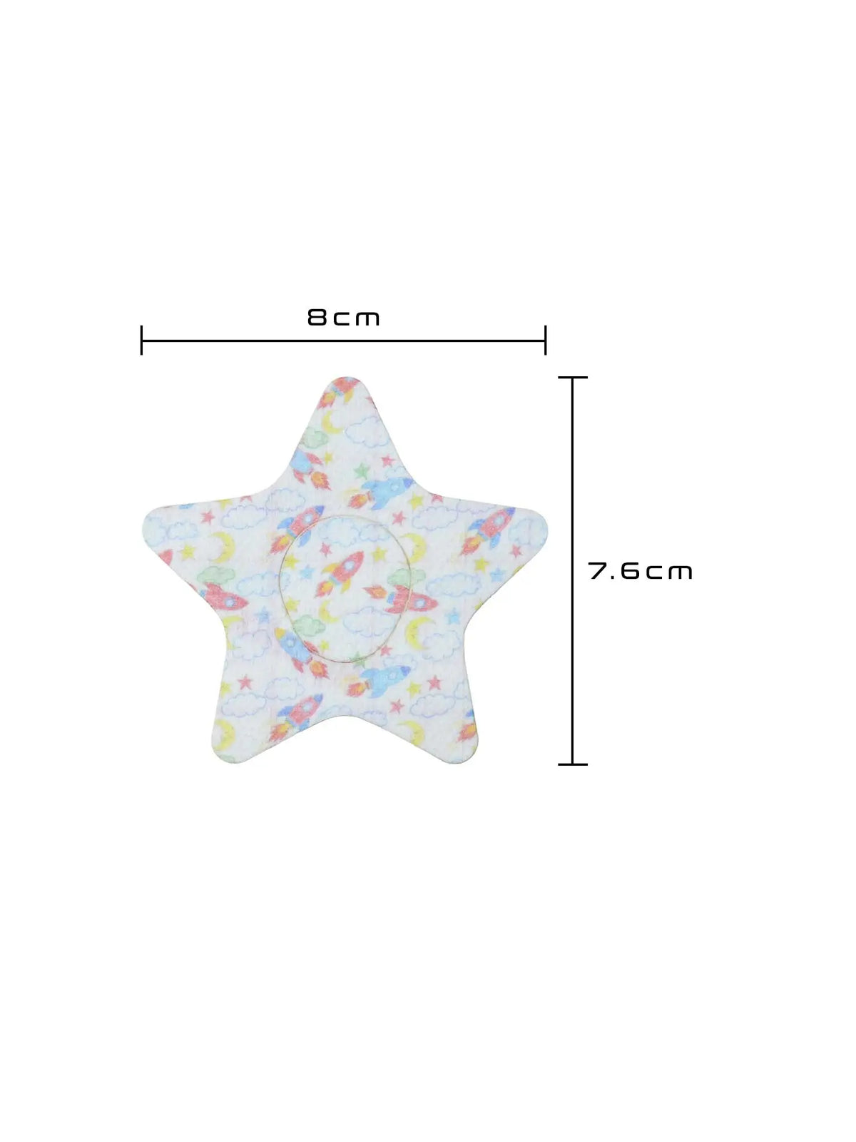 Dexcom G7 adhesive patch for kids, star shape, size 8.0 x 7.6 cm