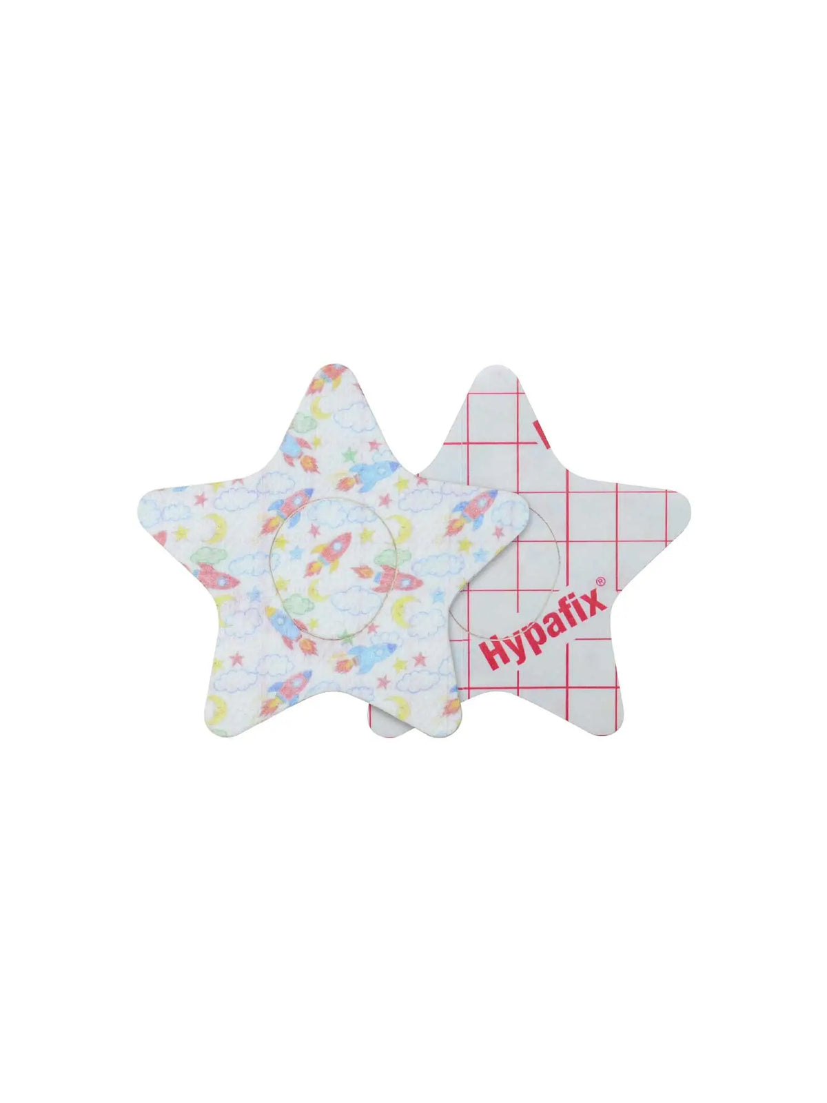Dexcom G7 adhesive patch for kids, star shape, front and backing