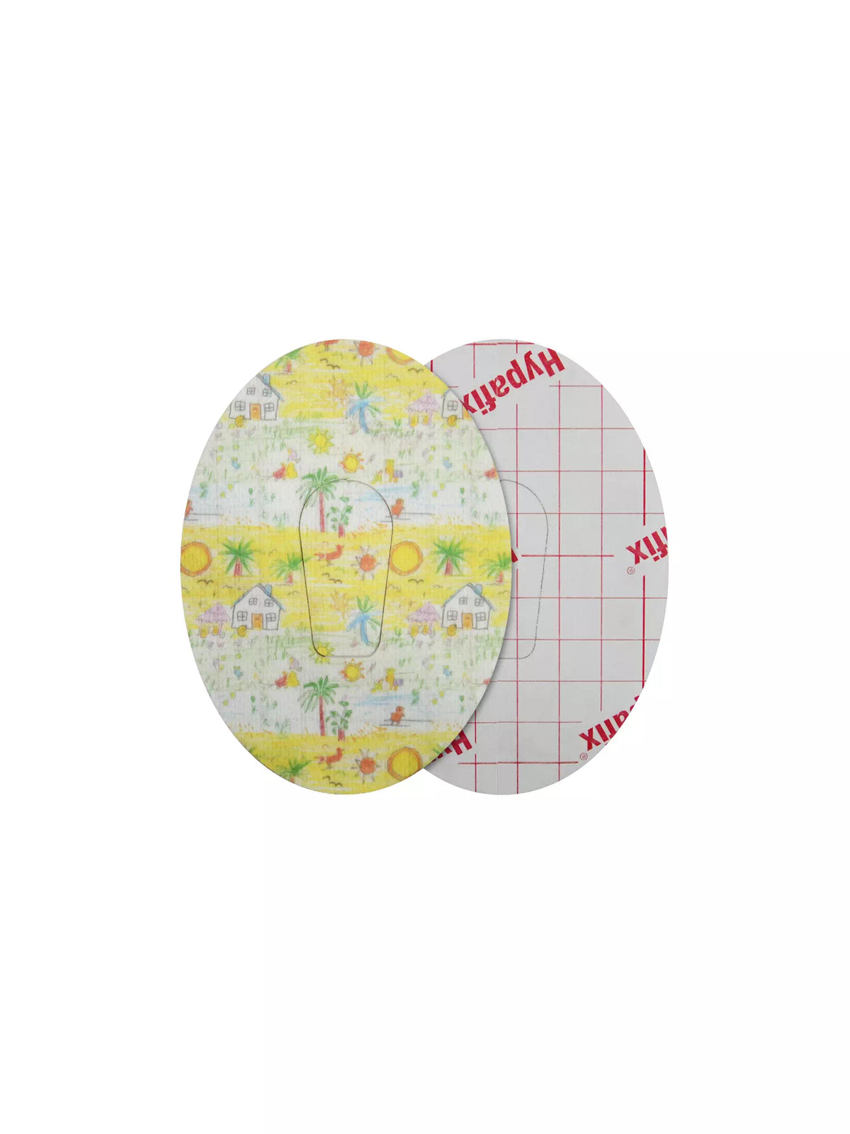 Dexcom G6 adhesive patch, Childhood Memories design, front and backing