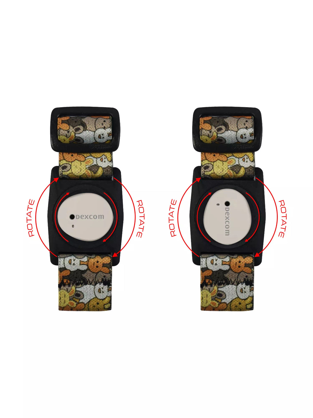Dexcom G7 Armband for children with playful rotating clip design.