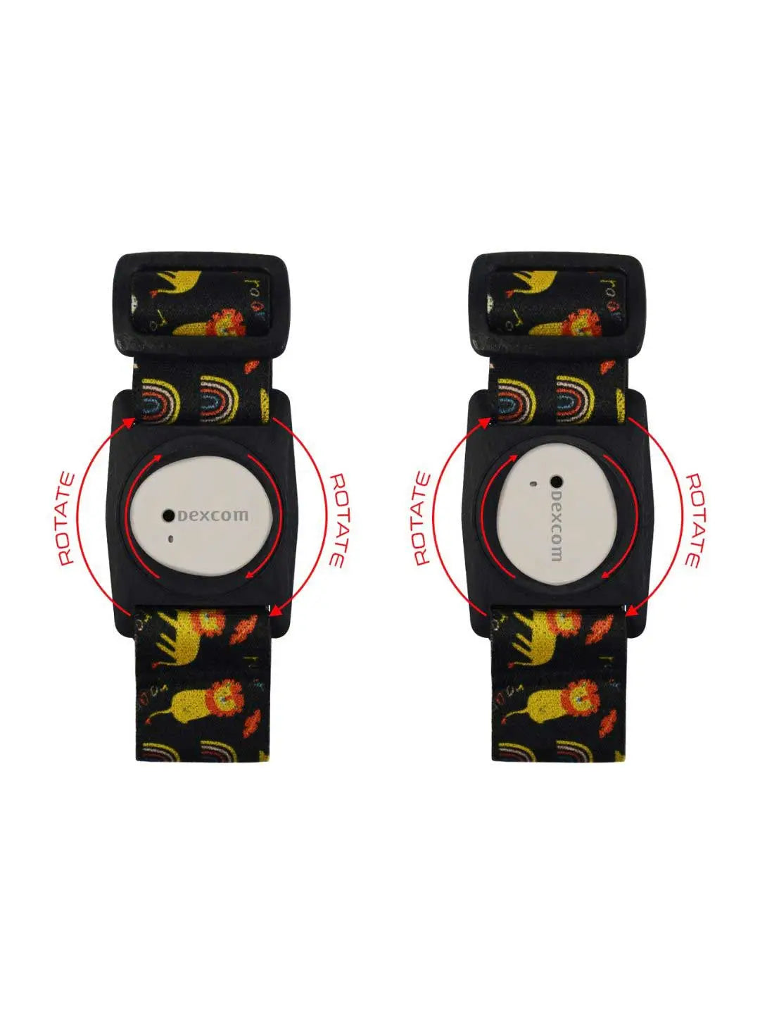 Dexcom G7 Armband for Children with Rotating Clip, Dia-Style Kiddy Bunny Overload & Roar