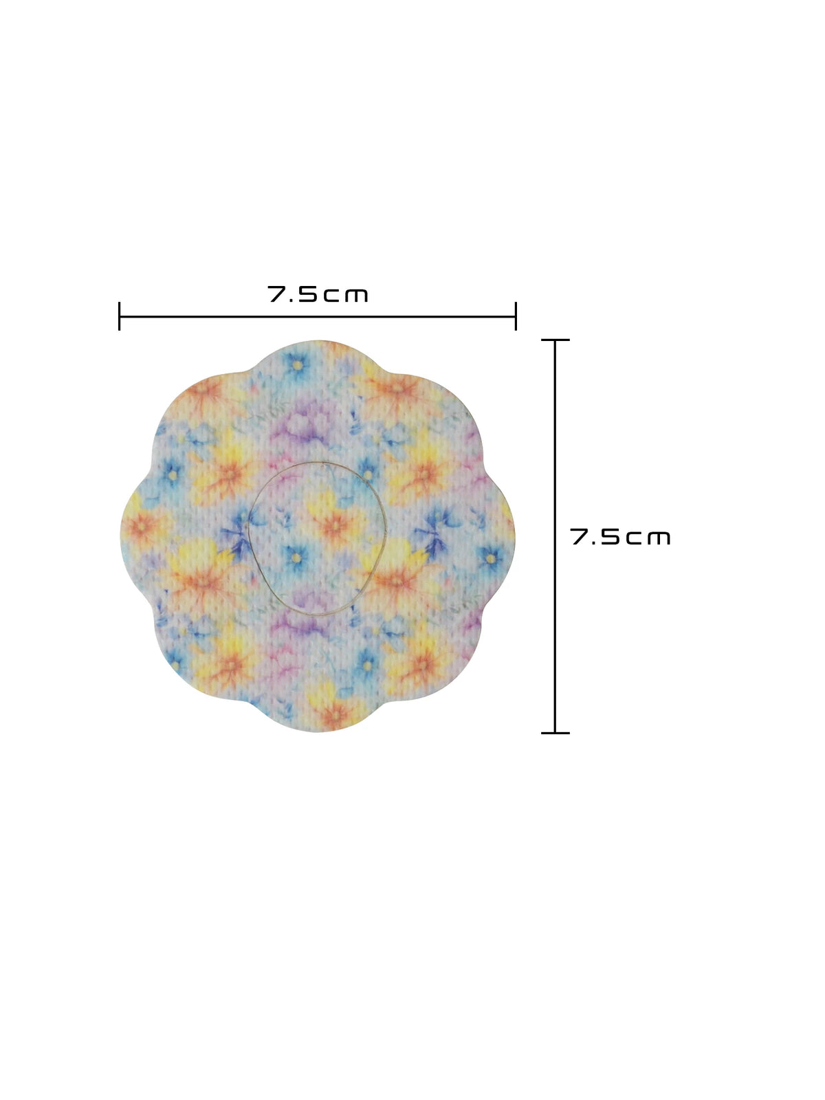 Dexcom G7 adhesive patch, cookie shape, size 7.5 x 7.5 cm