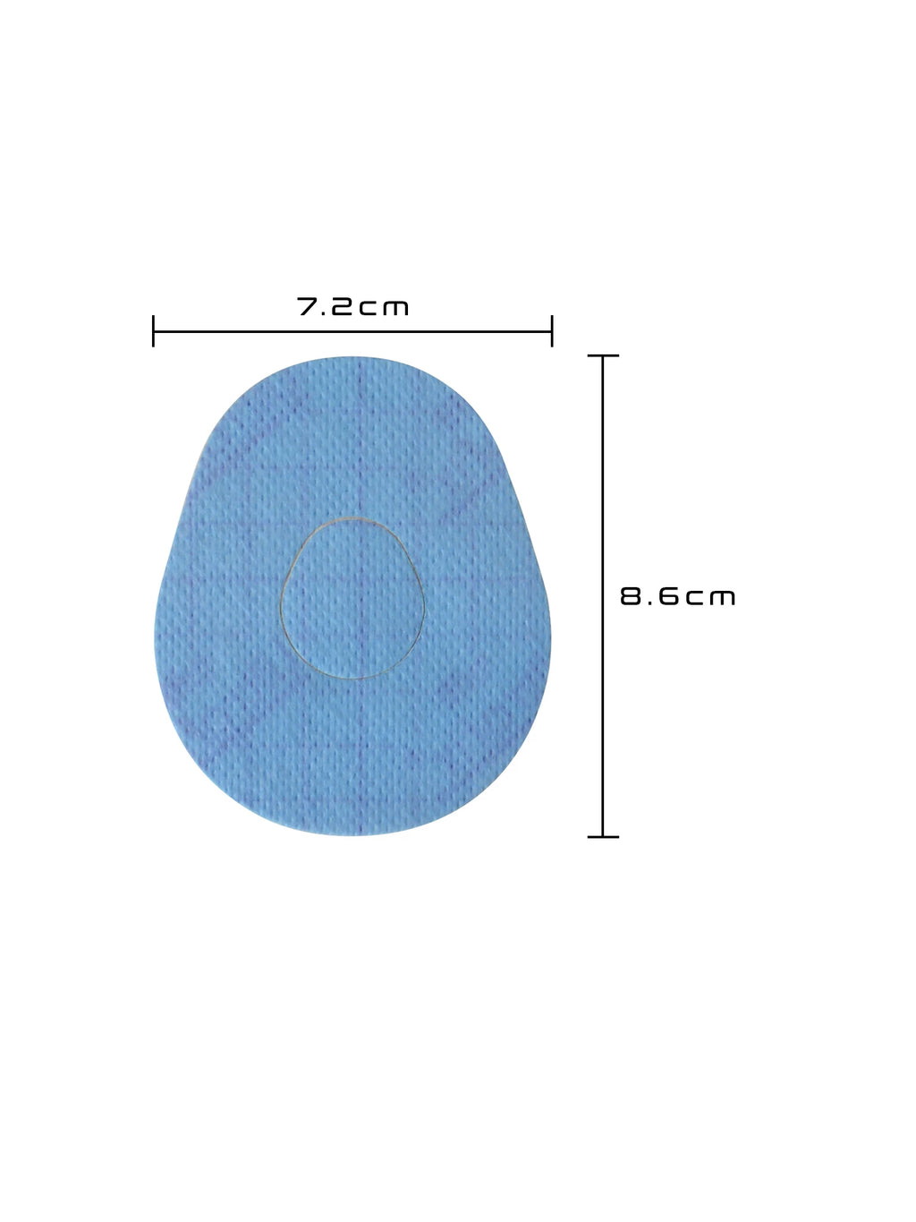Dexcom G7 adhesive patch, drop shape, size 7.2 x 8.6 cm