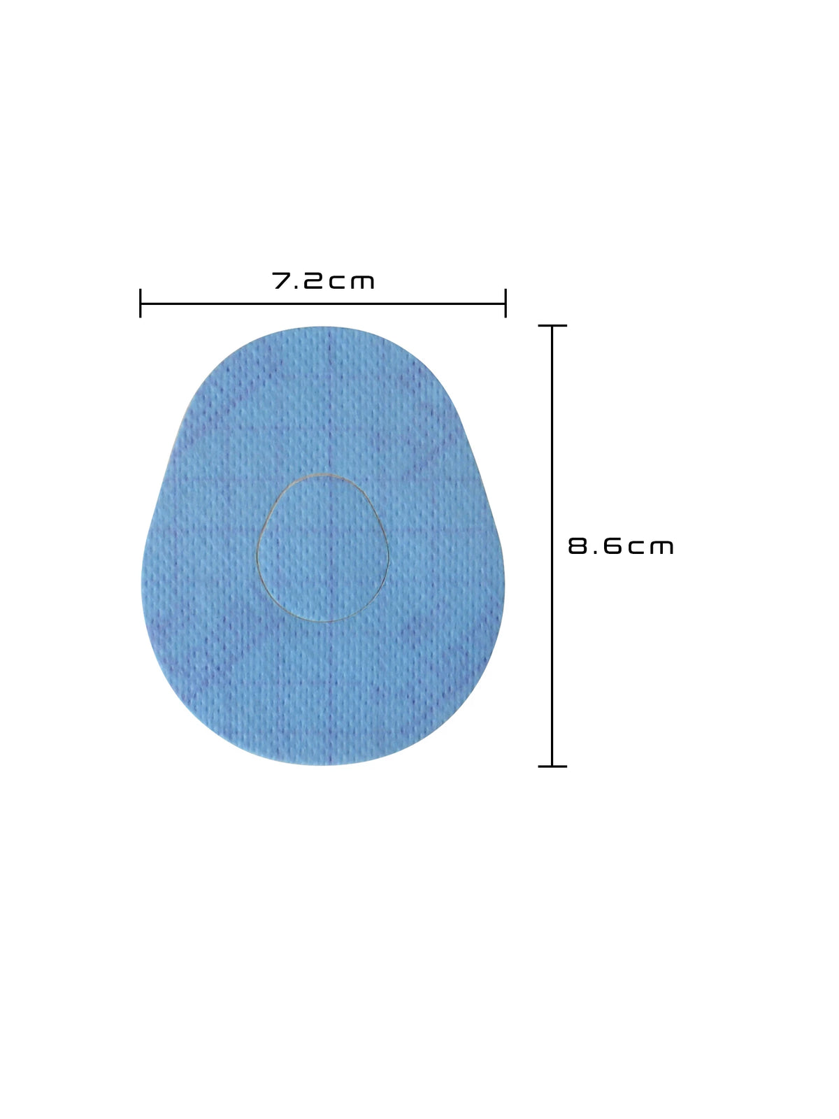 Dexcom G7 adhesive patch, drop shape, size 7.2 x 8.6 cm