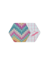 Dexcom G7 adhesive patch, hexagonal shape, front and backing