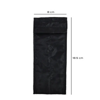 Cooling pack for Dia-Cool insulin storage, black pouch, 18.5 cm x 8 cm, ensures lasting refrigeration without electricity.