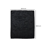 Cooling pack for insulin with black fabric, dimensions 12.5 cm x 13.5 cm.