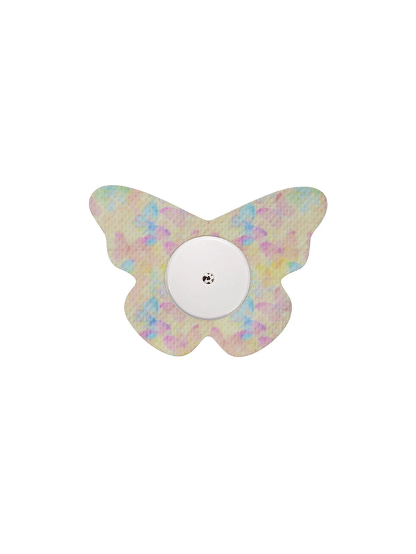 FreeStyle Libre 2 butterfly shape patch in Butterfly Mirage design, breathable adhesive patch to help support sensor wear