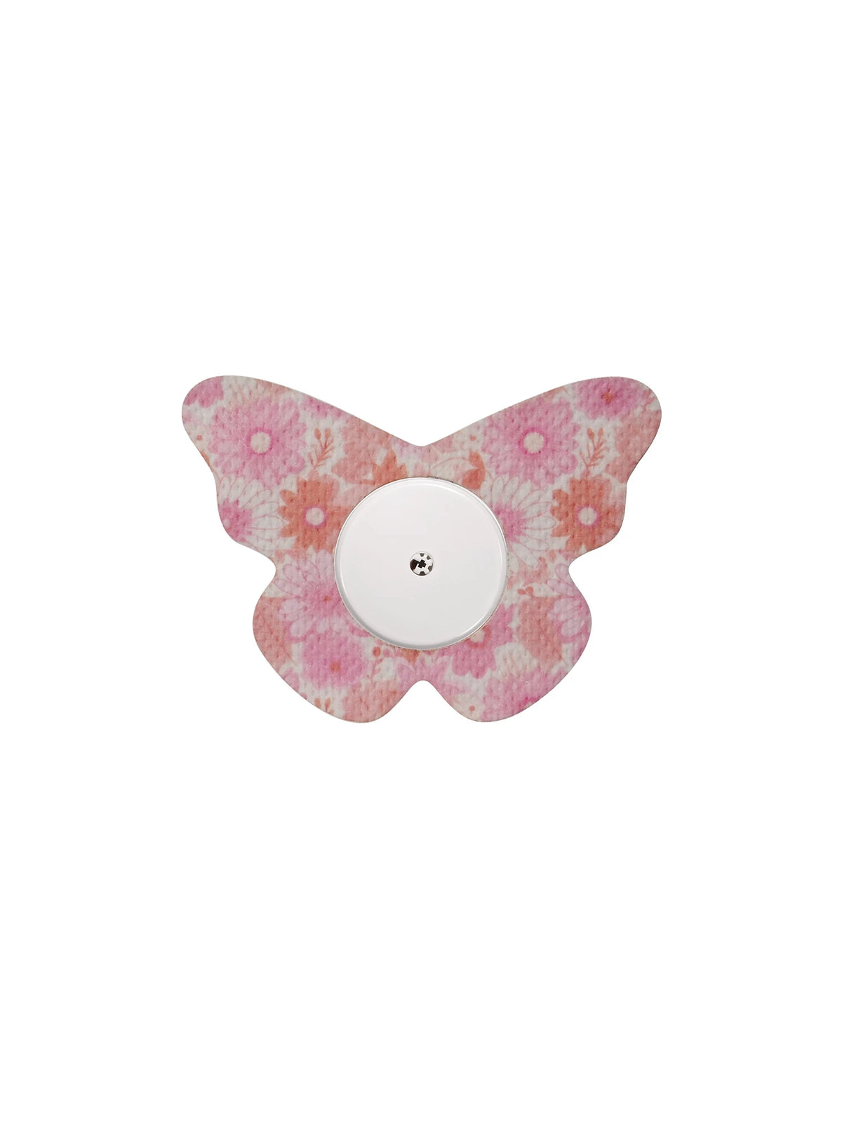 FreeStyle Libre 2 butterfly shape patch in Flower Serenade design, breathable adhesive patch to help support sensor wear