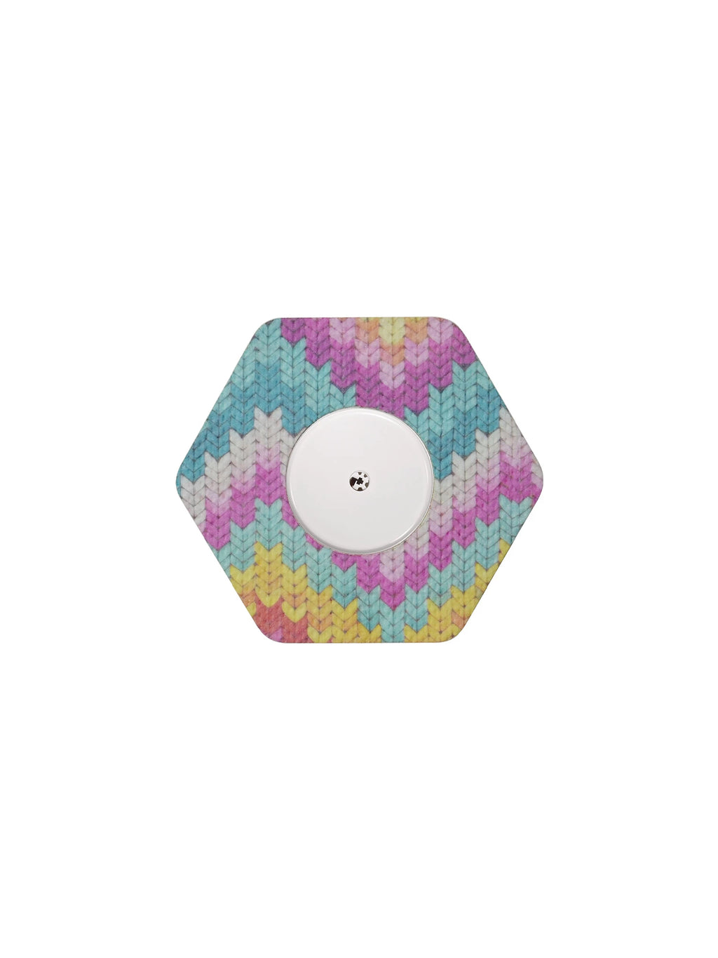 FreeStyle Libre 2 hexagonal shape patch in Mosaic Drift design, breathable adhesive patch to help support sensor wear