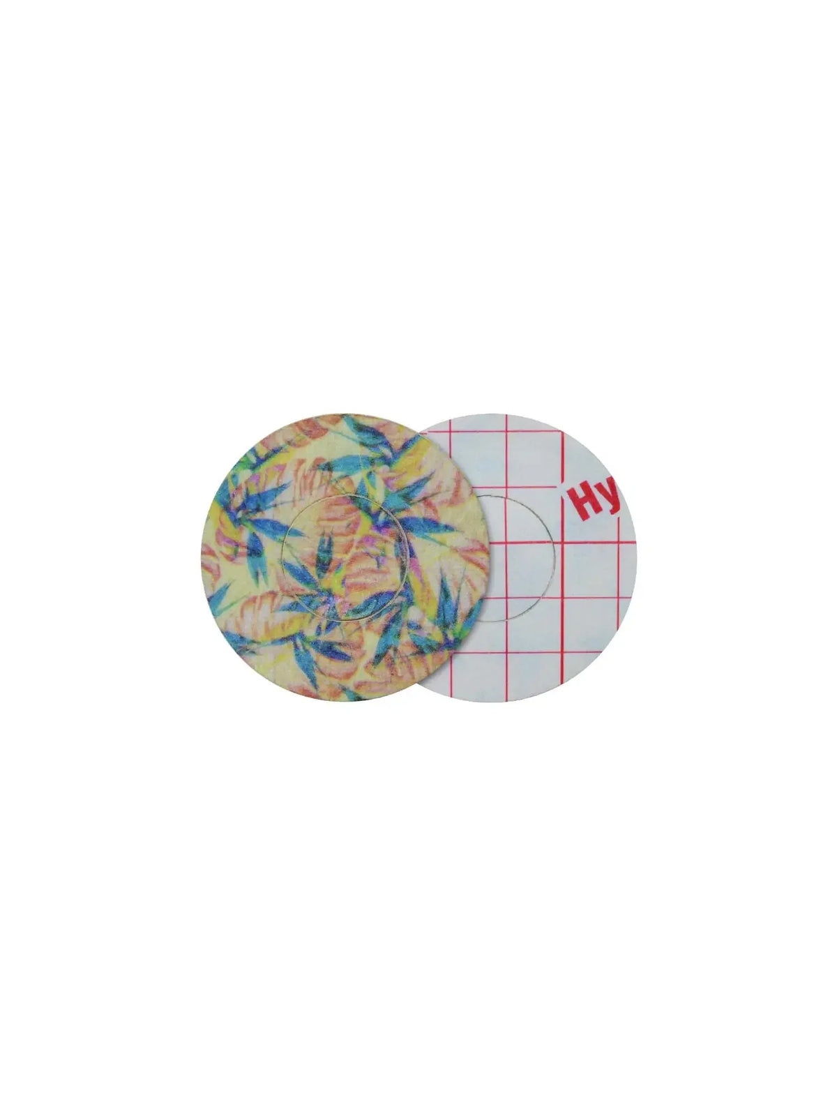 FreeStyle Libre 3 adhesive patch, Tequila Sunrise design, front and backing