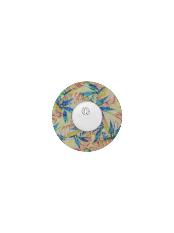 freestyle libre 3 patch with tropical design for secure sensor protection and stylish diabetes device use
