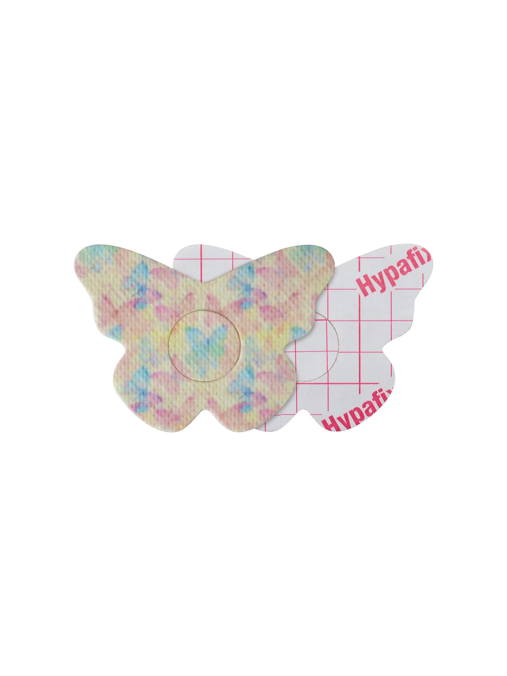 FreeStyle Libre 3 adhesive patch, butterfly shape, front and backing