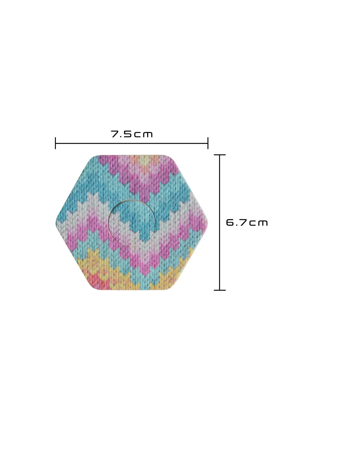 FreeStyle Libre 3 adhesive patch, hexagonal shape, size 7.5 x 6.7 cm