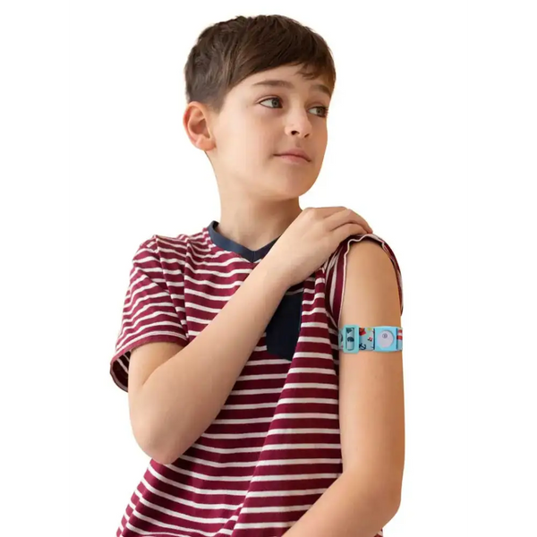 Freestyle Libre 3 sensor armband for children, colorful design, comfortable elastic fit.