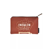 Zipper bag for diabetics with insulin and coffee design.