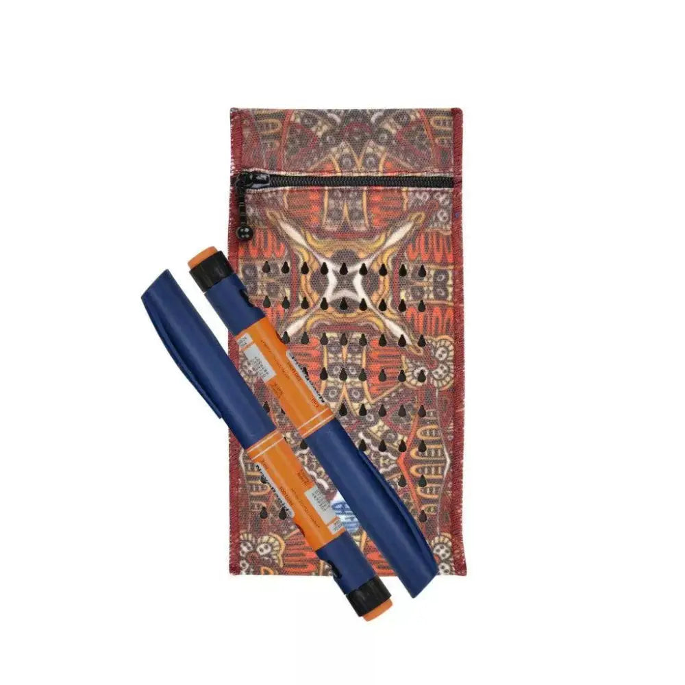 Insulin cooling wallet with colorful design, fits 2 insulin pens or vials, Dia-Cool adults.